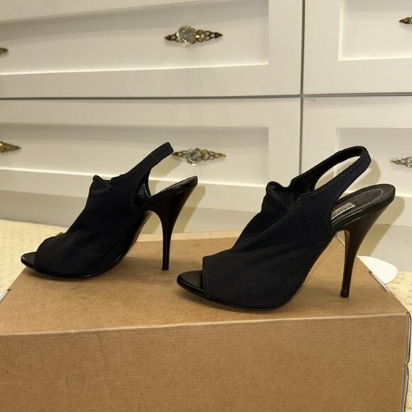 BALENCIAGA Black Sock Open Toe Mule Heels - Picture 7 of 8